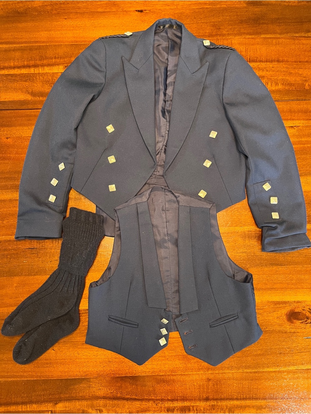 Child’s Navy Bonnie Prince Charlie Jacket,Matching Waist Coat and Navy Socks
